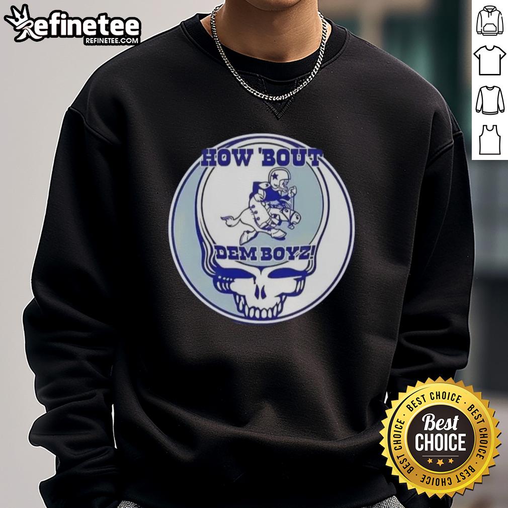 Premium NFL Dallas Cowboys Grateful Dead Stealie Sweatshirt featuring iconic Stealie logo and team colors.