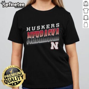 Premium Nebraska Cornhuskers polished ladies tee in vibrant red, featuring bold logo and stylish design for fans.