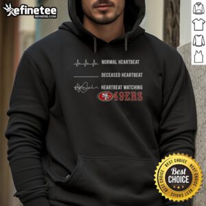 Premium San Francisco 49ers hoodie featuring a heartbeat design, perfect for fans celebrating team spirit.