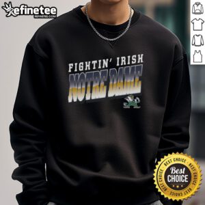 Premium Notre Dame Fighting Irish polished sweatshirt featuring team logo, perfect for game day or casual wear.