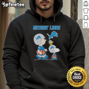 Premium Peanuts Snoopy and Charlie Brown X Detroit Lions football hoodie, perfect for fans and cozy style.