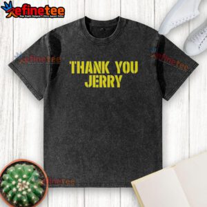 Premium Thank You Jerry Green Bay Packers washed t-shirt in vibrant green, featuring the iconic team logo.