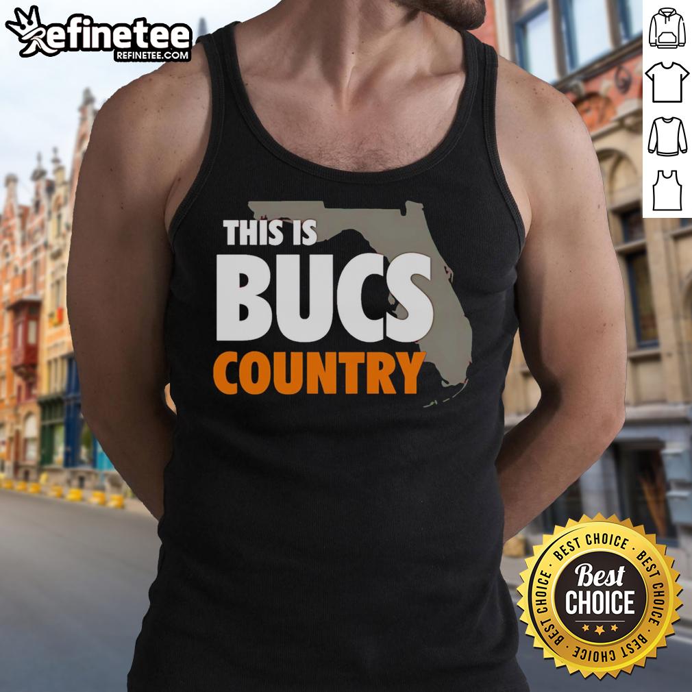 Premium 'This Is Bucs Country' tank top featuring bold graphics, perfect for fans supporting the Buccaneers.