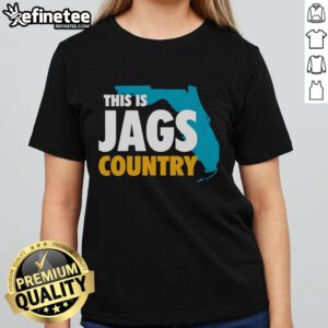 Premium 'This Is Jags Country' ladies tee shirt featuring a stylish design perfect for fans and casual wear.