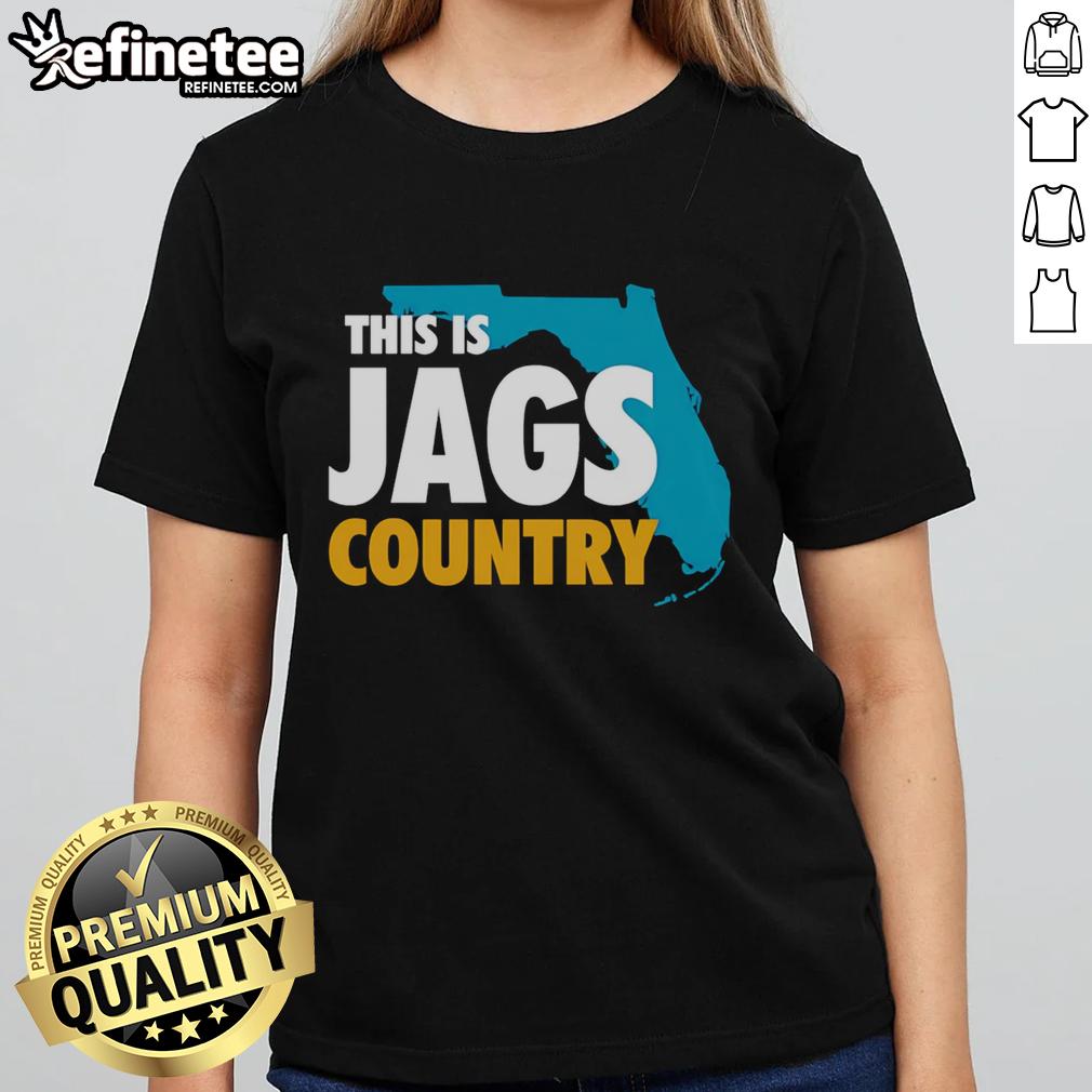 Premium 'This Is Jags Country' ladies tee shirt featuring a stylish design perfect for fans and casual wear.