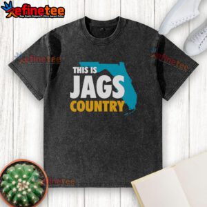 Premium This Is Jags Country washed t-shirt featuring a stylish design, perfect for Jaguars fans and casual wear.