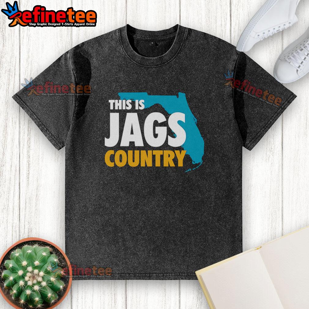 Premium This Is Jags Country washed t-shirt featuring a stylish design, perfect for Jaguars fans and casual wear.