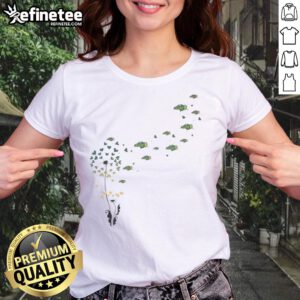 Pretty dandelion flower design featuring North Dakota State Bison football logo on a ladies tee shirt.