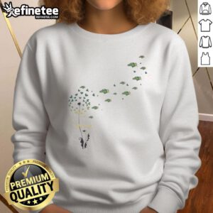 Pretty dandelion flower design on North Dakota State Bison football logo sweatshirt, perfect for fans and casual wear.