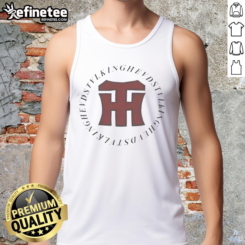 Pretty Talking Heads 1982 tank top featuring vibrant colors and iconic band logo, perfect for music fans and vintage collectors.