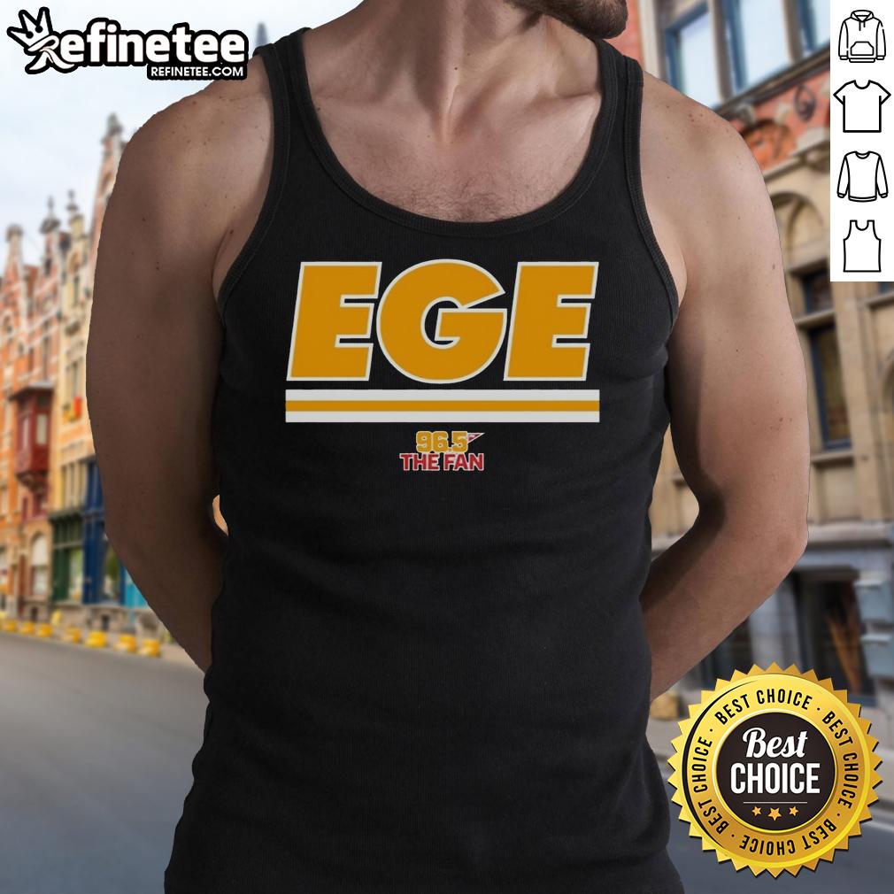 Top EGE Kansas City Chiefs Football tank top featuring bold team logo, perfect for fans of 96.5 The Fan.