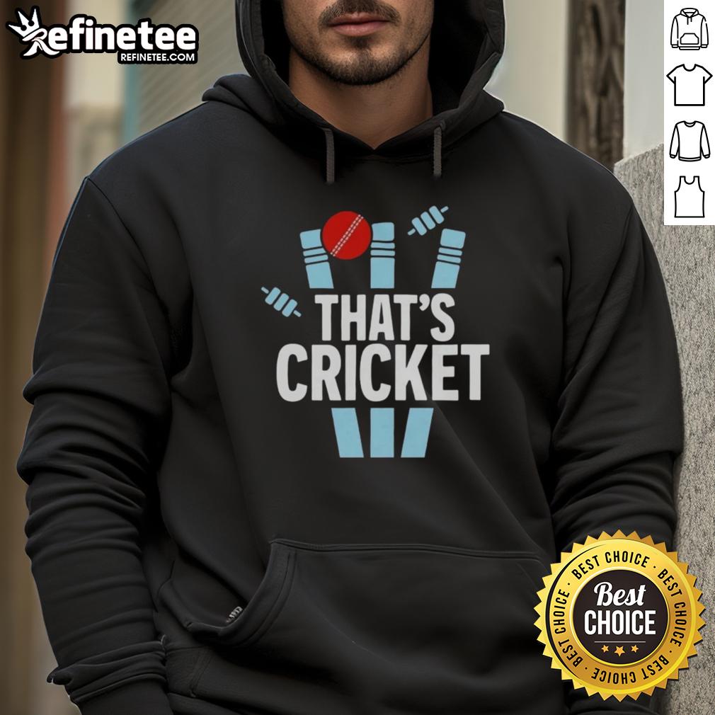 Awesome That's Cricket logo hoodie featuring a stylish design for cricket fans, perfect for casual wear and sports enthusiasts.