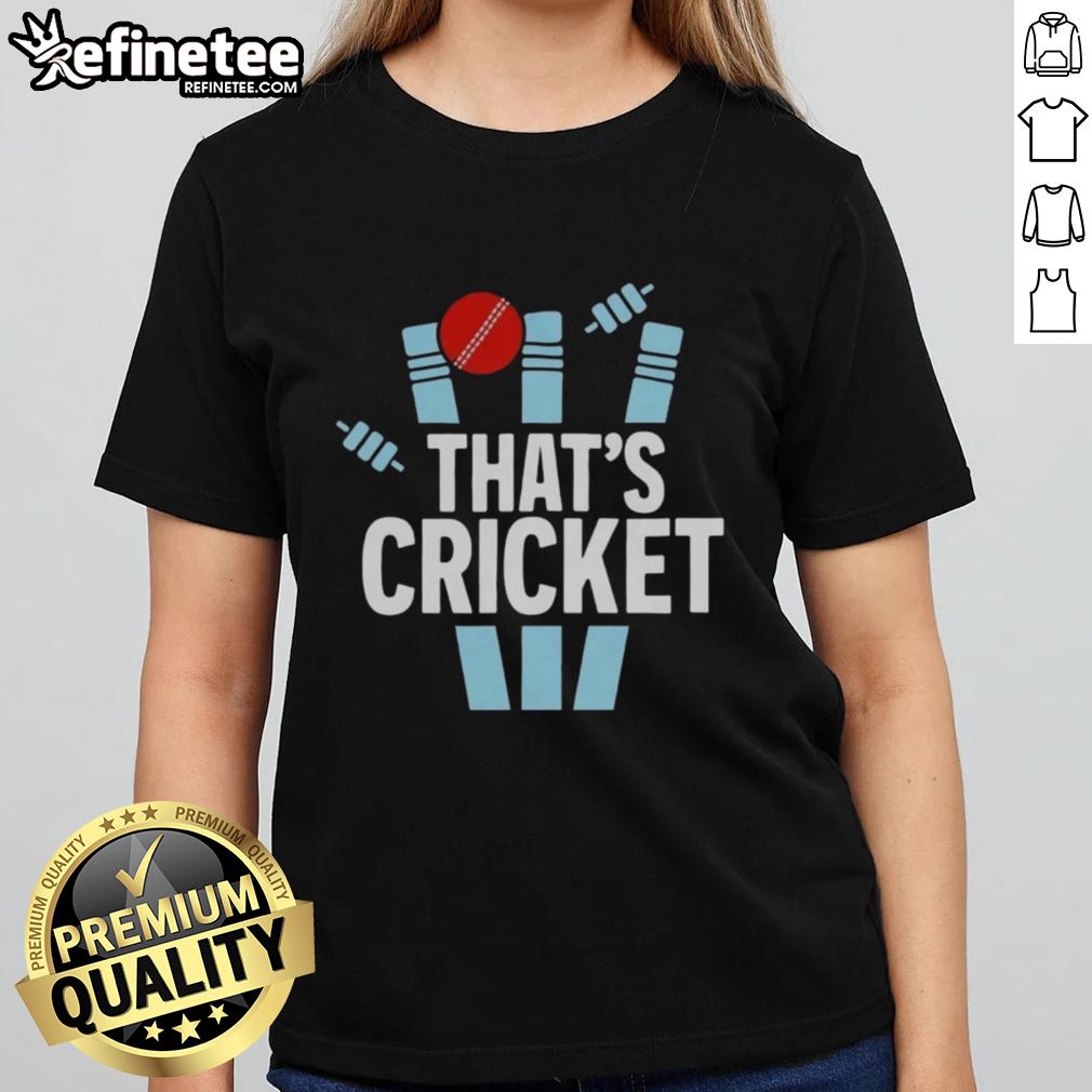 Awesome That's Cricket logo on a stylish ladies tee, perfect for cricket fans and casual wear enthusiasts.