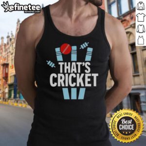 Awesome That's Cricket logo tank top featuring a stylish design perfect for cricket enthusiasts.