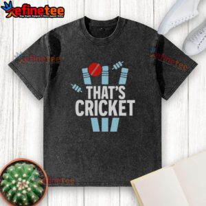 Awesome That's Cricket logo on a stylish washed t-shirt, perfect for cricket fans and casual wear enthusiasts.