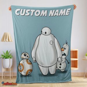 Nice Disney Cartoon Big Hero 6 Baymax With Friends Blanket Fleece Customized Blanket