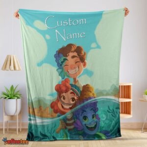 Nice Disney Cartoon Summer Of Luca With Friends Blanket Fleece Customized Blanket