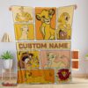 Nice Disney Cartoon The Lion King Simba With Friends Blanket Fleece Customized Blanket