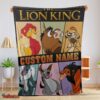 Nice Disney Cartoon The Lion King With All Friends Blanket Fleece Customized Blanket