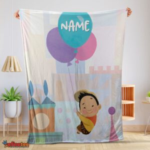 Nice Disney Cartoon Up Boy With Balloon Blanket Fleece Customized Blanket