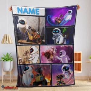 Nice Disney Cartoon Wall-E And Eve Blanket Fleece Customized Blanket
