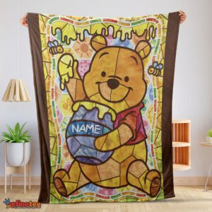 Nice Disney Cartoon Winnie The Pooh With Jars Of Honey Blanket Customize Blanket