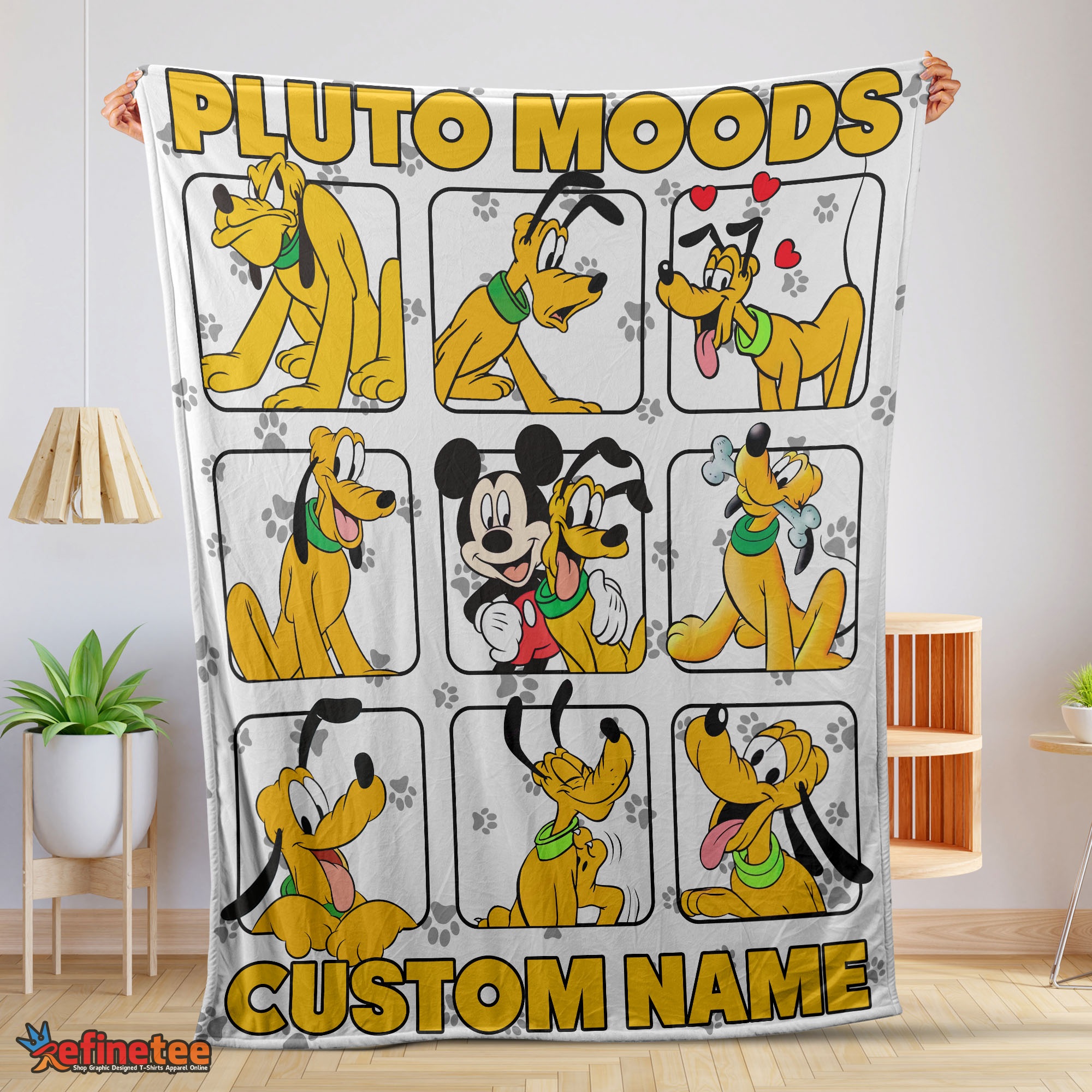 Nice Disney Pluto Dog And Friends Pluto Dog Moods Blanket Customize Blanket