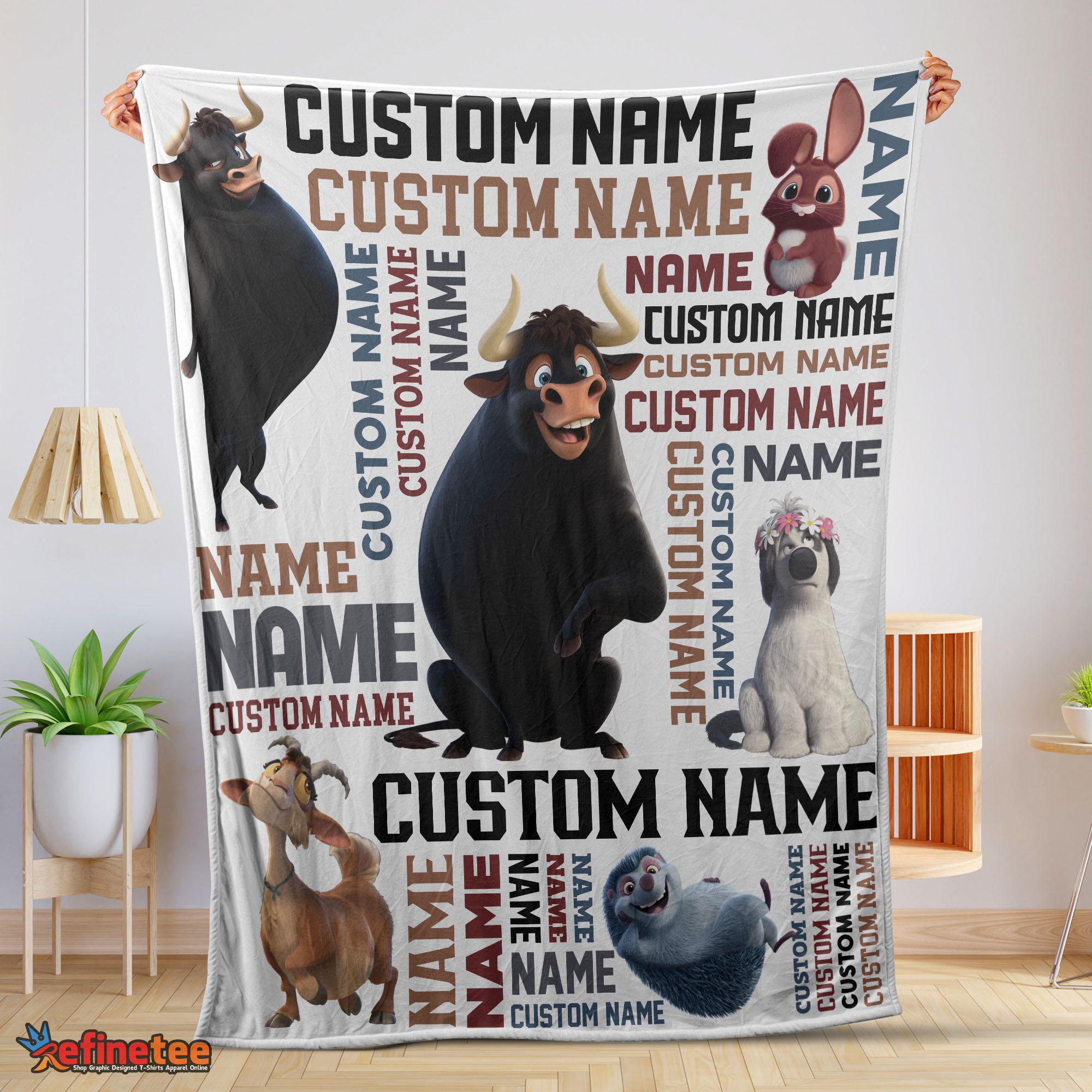 Nice Ferdinand The Bull And Friends Blanket Fleece Customized Blanket