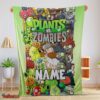 Nice Game Plants Vs Zombies All Character Blanket Fleece Customized Blanket