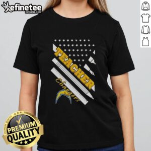 Nice-Los-Angeles-Chargers-Football-X-Teacher-American-Flag-Ladies-Tee