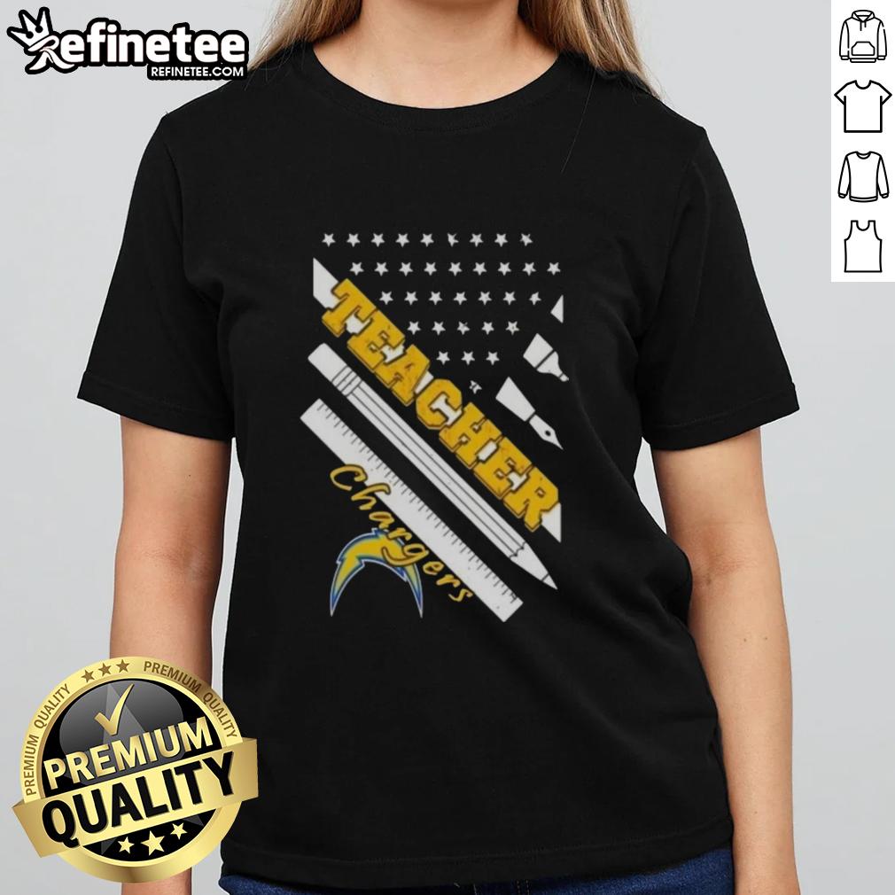 Nice-Los-Angeles-Chargers-Football-X-Teacher-American-Flag-Ladies-Tee