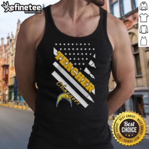 Nice-Los-Angeles-Chargers-Football-X-Teacher-American-Flag-Tank-Top