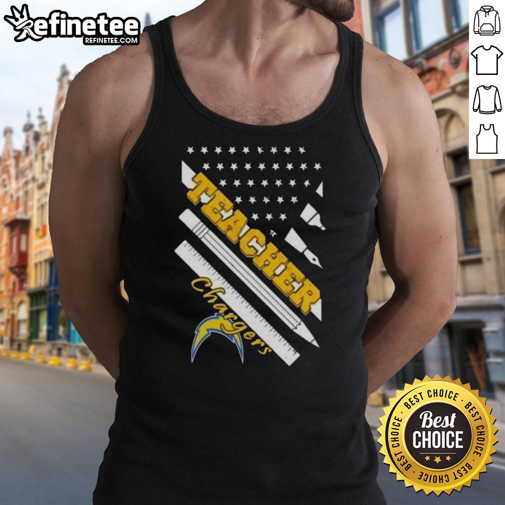 Nice-Los-Angeles-Chargers-Football-X-Teacher-American-Flag-Tank-Top