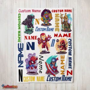Nice Marvel Chibi Heroes And Villains Blanket Fleece Customized Blanket