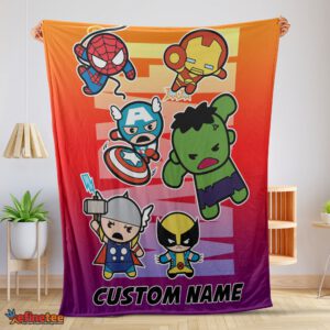 Nice Marvel SuperHero Avengers Skull Friends Birthday Cute Blanket Fleece Customized Blanket