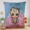 Nice Marvel SuperHero Baby Groot And Friends Birthday Cute Blanket Fleece Customized Blanket