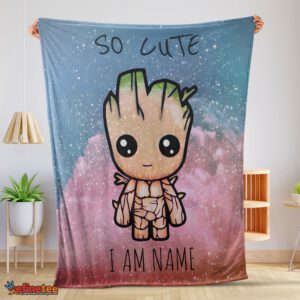 Nice Marvel SuperHero Baby Groot And Friends Birthday Cute Blanket Fleece Customized Blanket