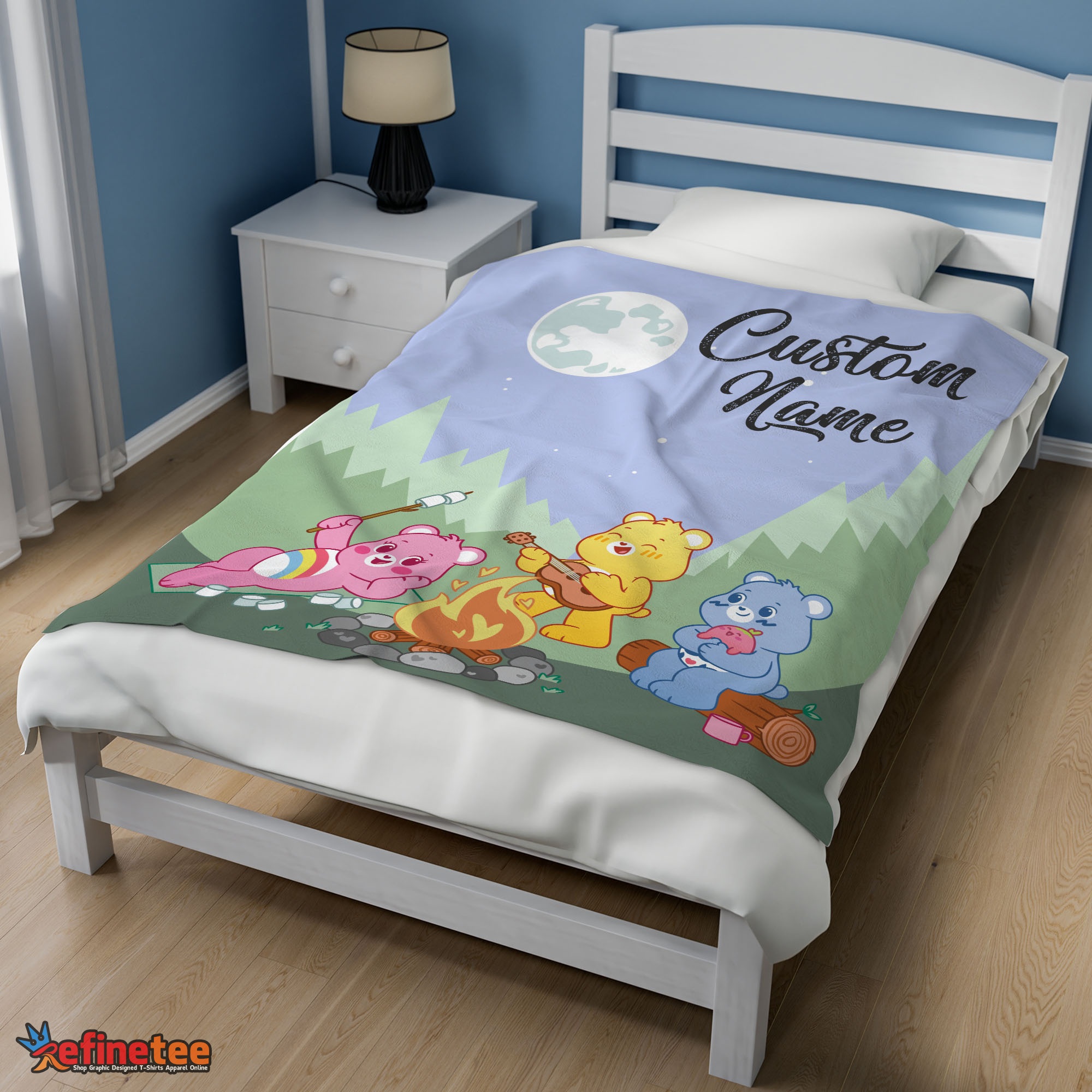 Nice Nelvana The Care Bears Family Camping Fleece Blanket Customize Blanket - Image 3