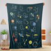Nice Outer Space Alphabet Poster Cute A To Z Astronomy Fleece Blanket