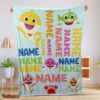Nice Personalized Baby Shark Blanket Fleece Customized Blanket