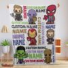 Nice Personalized Marvel Superheroes And Thanos Blanket Fleece Customized Blanket