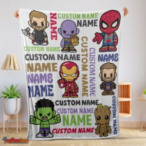Nice Personalized Marvel Superheroes And Thanos Blanket Fleece Customized Blanket
