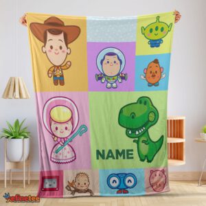 Nice Pixar Toy Story Chibi Character Blanket Fleece Customized Blanket