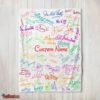 Nice Playful Hand Writing Typography Vibrant Name Blanket Fleece Customized Blanket