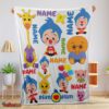 Nice Plim Plim & Friends Collage Cute Blanket Fleece Customized Blanket