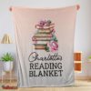 Nice Pretty Vintage Book Reading Blanket Fleece Customized Blanket