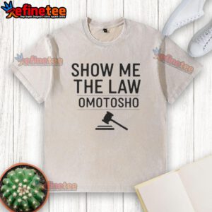 Nice Show Me The Law Omotosho washed t-shirt featuring bold graphic design and comfortable fit for casual wear.
