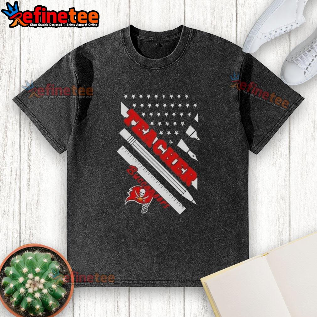 Nice-Tampa-Bay-Buccaneers-Football-X-Teacher-American-Flag-Washed-T-Shirt