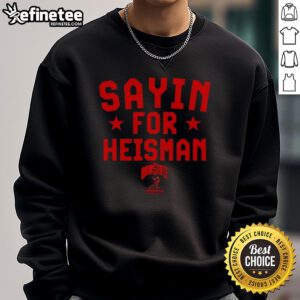 Official Ohio State Buckeyes football sweatshirt featuring Julian Sayin for Heisman design, perfect for fans.
