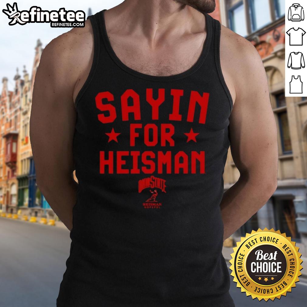 Official Ohio State Buckeyes football tank top featuring Julian Sayin for Heisman design, perfect for fans.